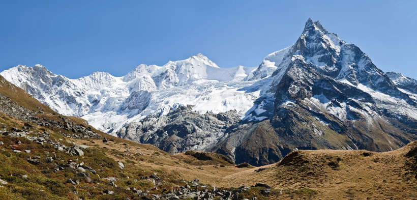 Panorama Weisshorngruppe: Schalihorn, Pte. Nord de Moming, Pte. sud de Momming, Zinalrothorn, Blanc de Moming, Besso