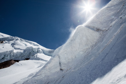 Weissmies (4017 m), Triftgletscher, Nordwestflanke, Triftgrat, Seracs